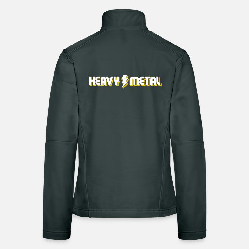 Heavy Metal Lightning Bolt Text-Logo Frauen Softshelljacke