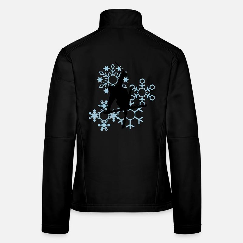Skis avec flocons de neige Veste en tissu softshell Femme