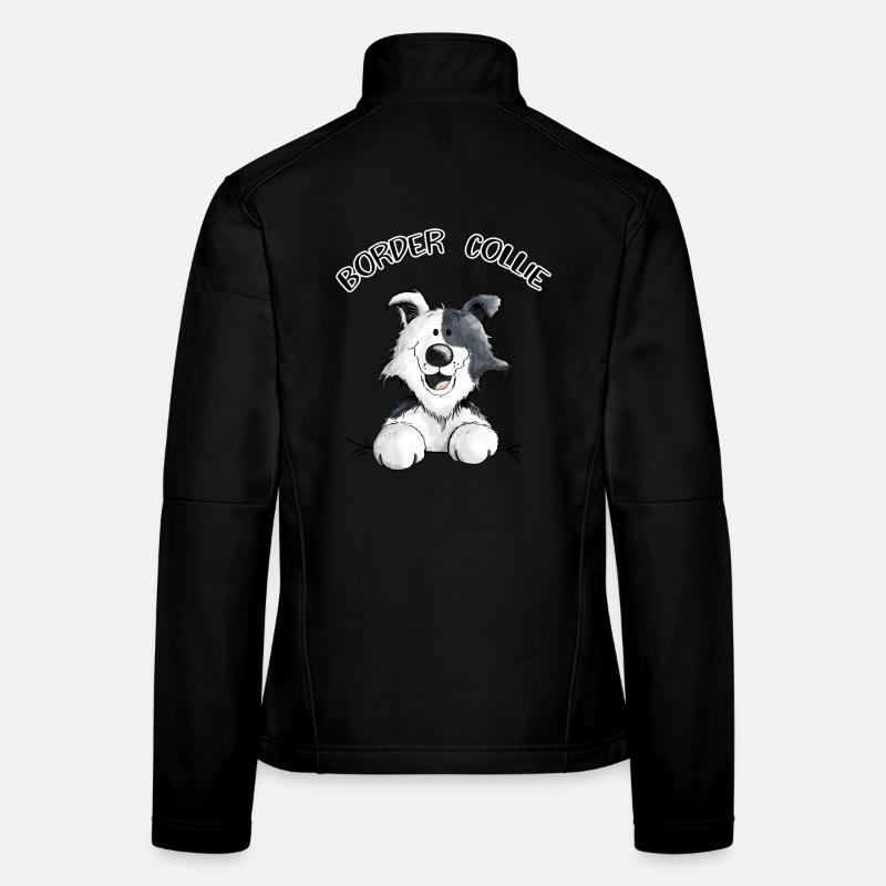 Abenteuerlustiger Border Collie - Frauen Softshelljacke - Schwarz