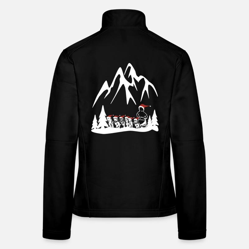 Husky Schlittenhunde zu Weihnachten Frauen Softshelljacke
