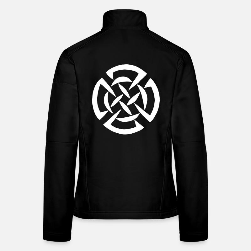 Weißes keltisches Graffiti Frauen Softshelljacke