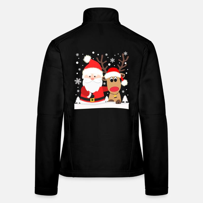 Weihnachtsmann mit Rentier Nikolaus Weihnachten Frauen Softshelljacke