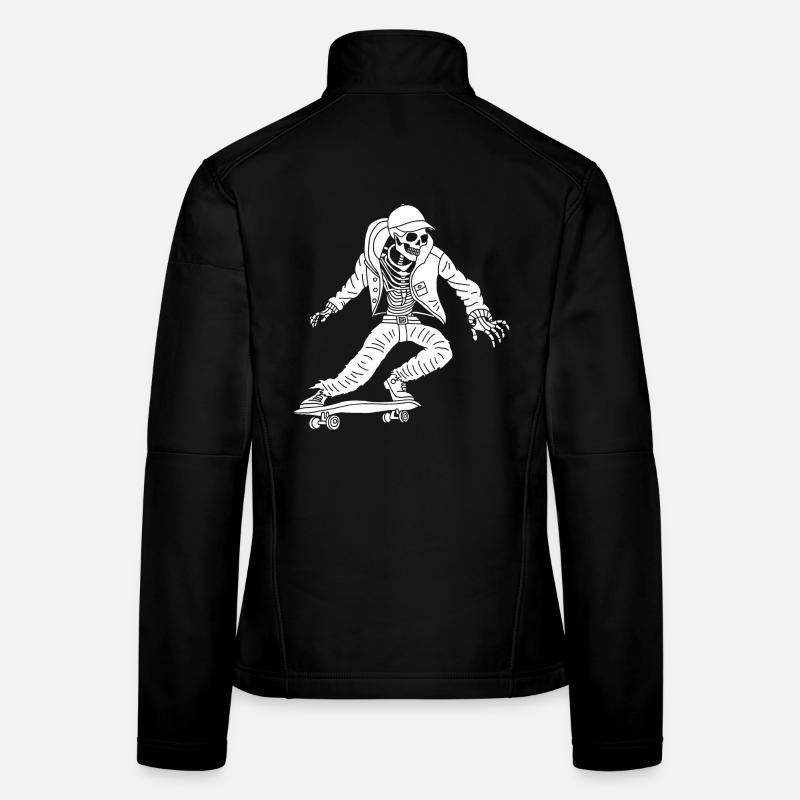 Squelette blanc en skateboard Veste en tissu softshell Femme