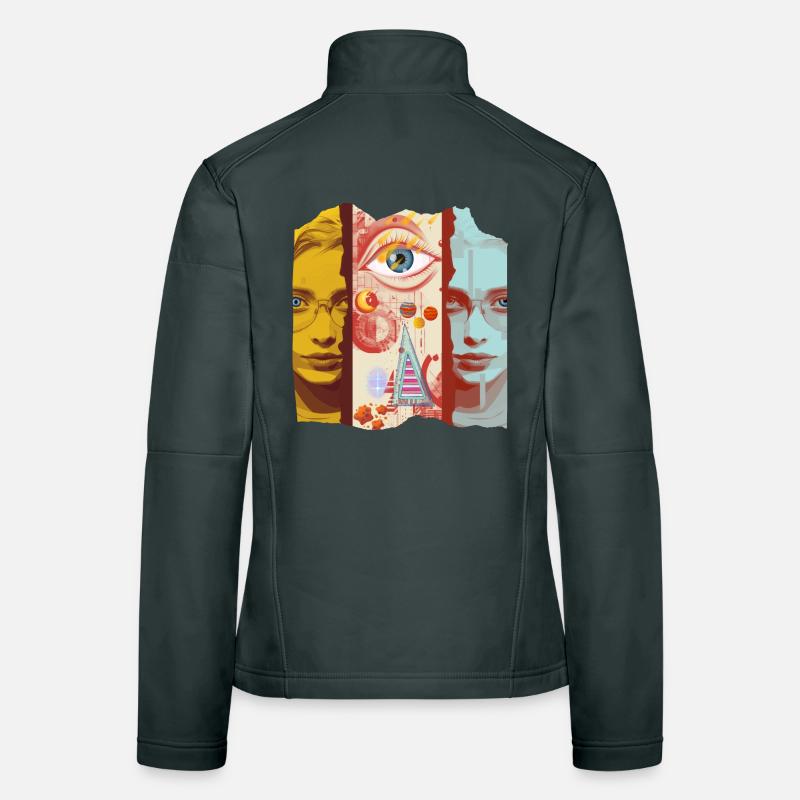 Modernes Kunstdesign Frauen Softshelljacke