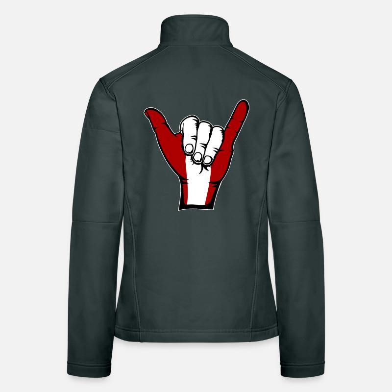 Drapeau du Pérou Symbole de surf Veste en tissu softshell Femme