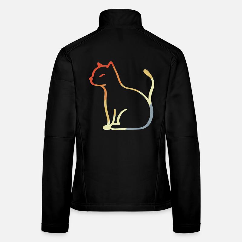 Chat Vintage Veste en tissu softshell Femme