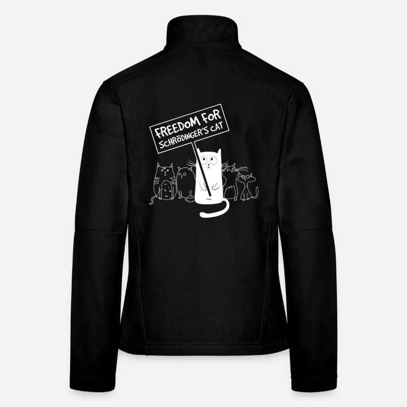 Liberté pour le chat de Schrödinger Funny Nerd Meme Veste en tissu softshell Femme