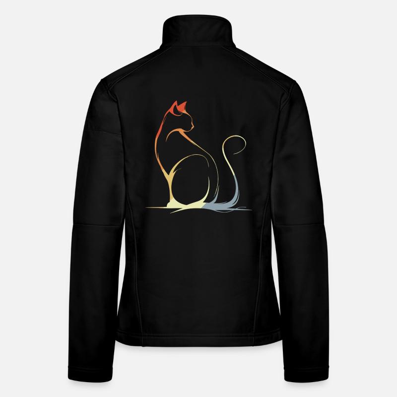 Cat Drawing Vintage Women's Softshell Jacket