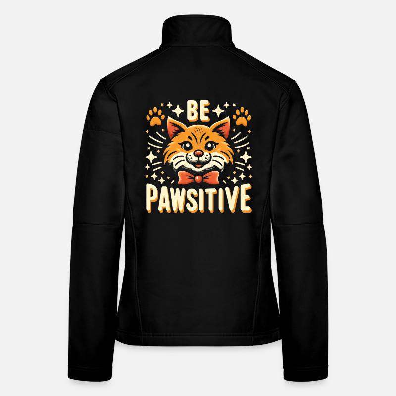 Be pawsitive cute cat - Women's Softshell Jacket - black