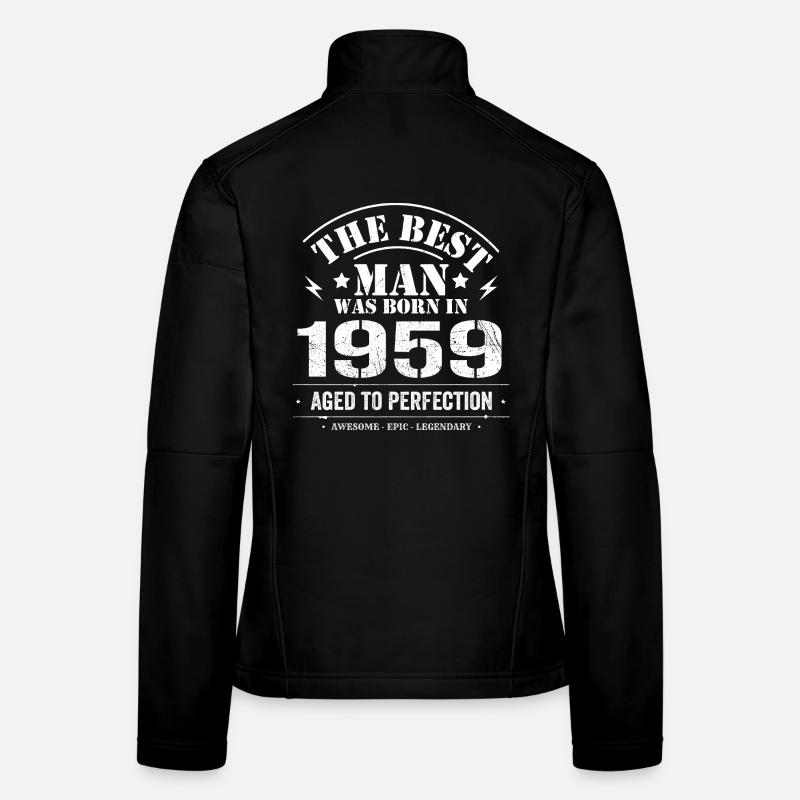 Né en 1959 Date de naissance 1959 - 66 ans Rétro Veste en tissu softshell Femme