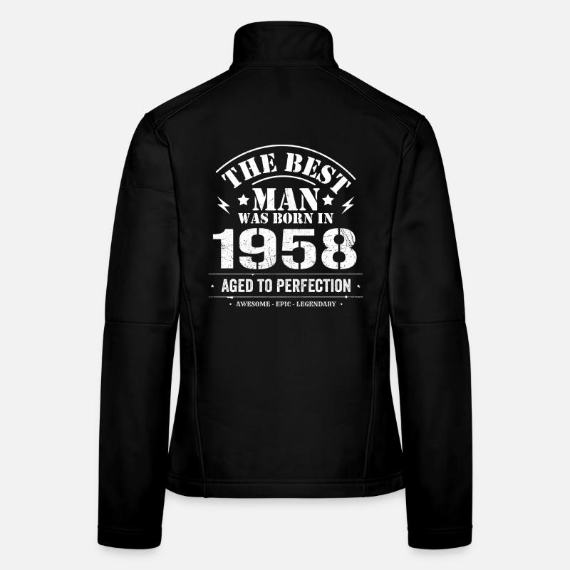 Né(e) en 1958 Date de naissance 1958 - 67 ans Rétro Veste en tissu softshell Femme