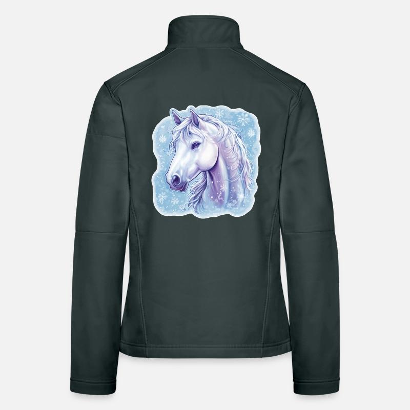 Pferd Schneeflocken  Frauen Softshelljacke