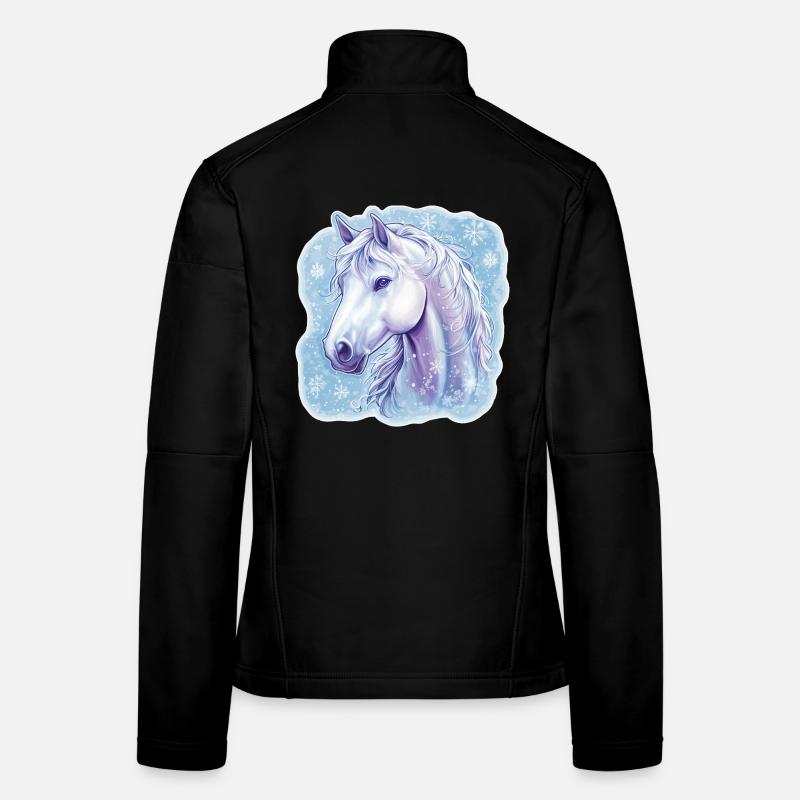 Flocons de neige de cheval Veste en tissu softshell Femme