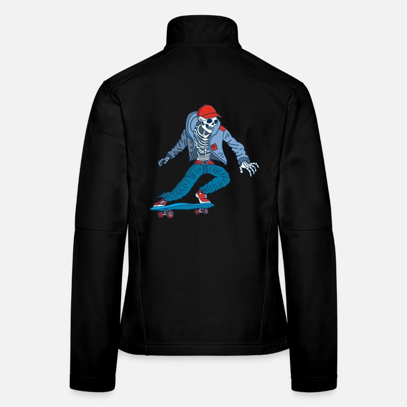 Skelett auf Skateboard Frauen Softshelljacke