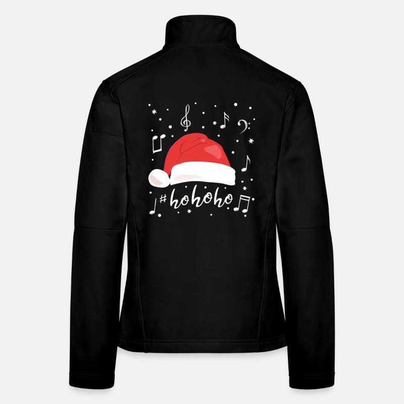 Ho ho ho Hat Santa Claus Note de musique Veste en tissu softshell Femme