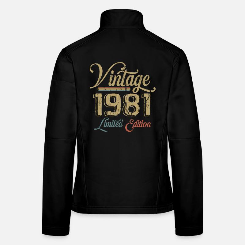 Vintage 1981 Édition limitée Naissance Millésime 1981 Veste en tissu softshell Femme