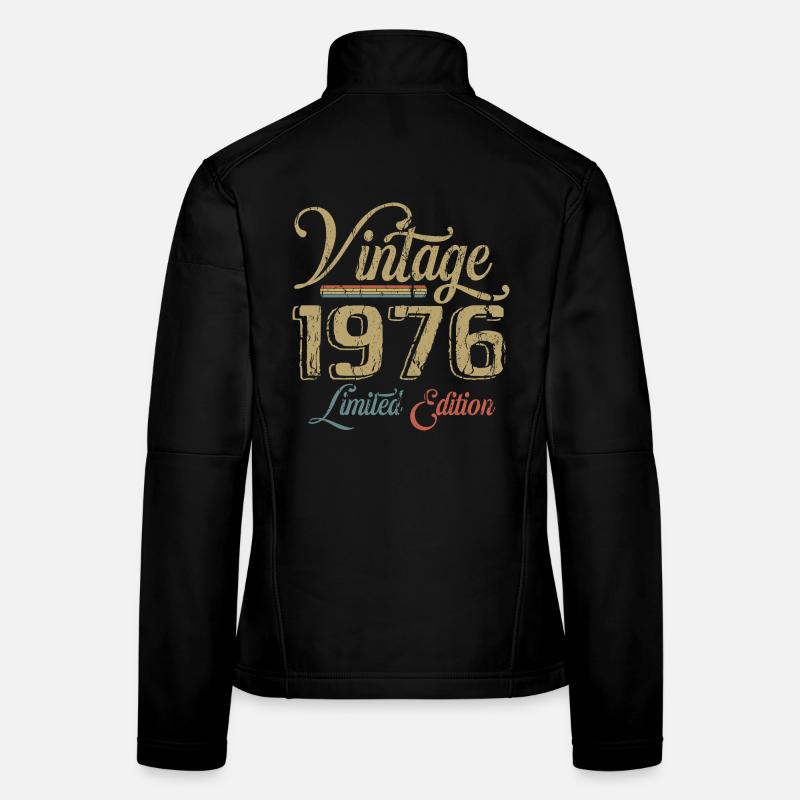 Vintage 1976 Édition limitée Naissance Millésime 1976 Veste en tissu softshell Femme