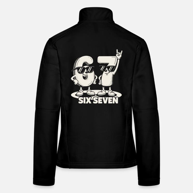 67 Six Seven meme 6 7 - Retro Rock Musik Geschenk Frauen Softshelljacke