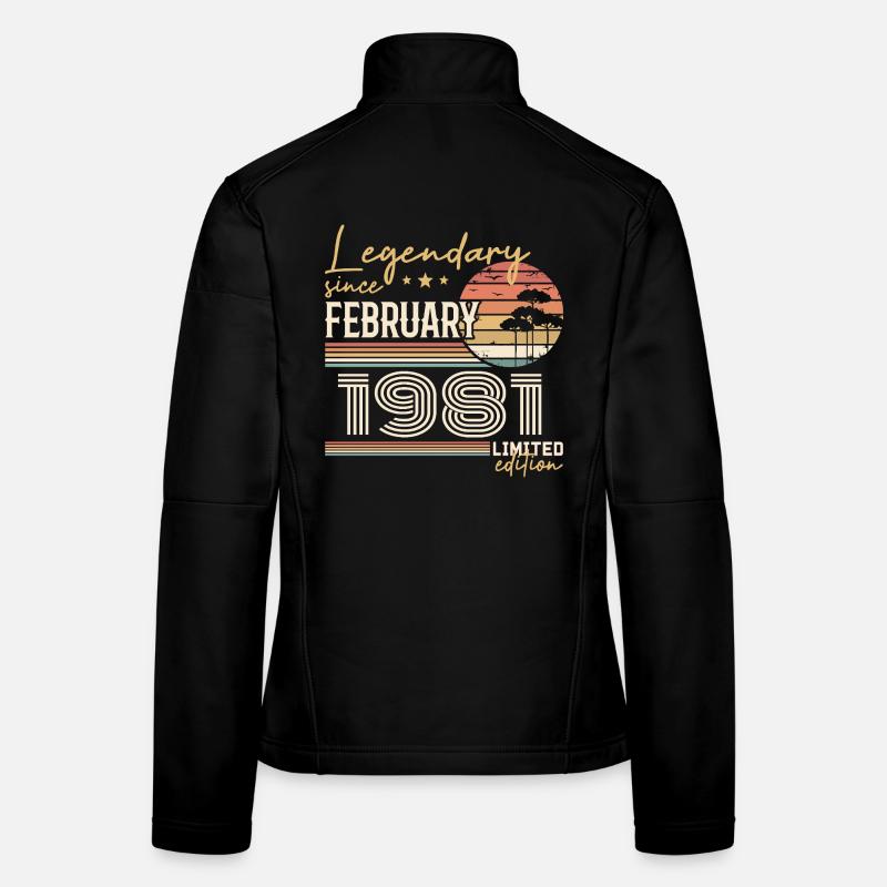Février 1981 anniversaire 1981 légendes Février Veste en tissu softshell Femme