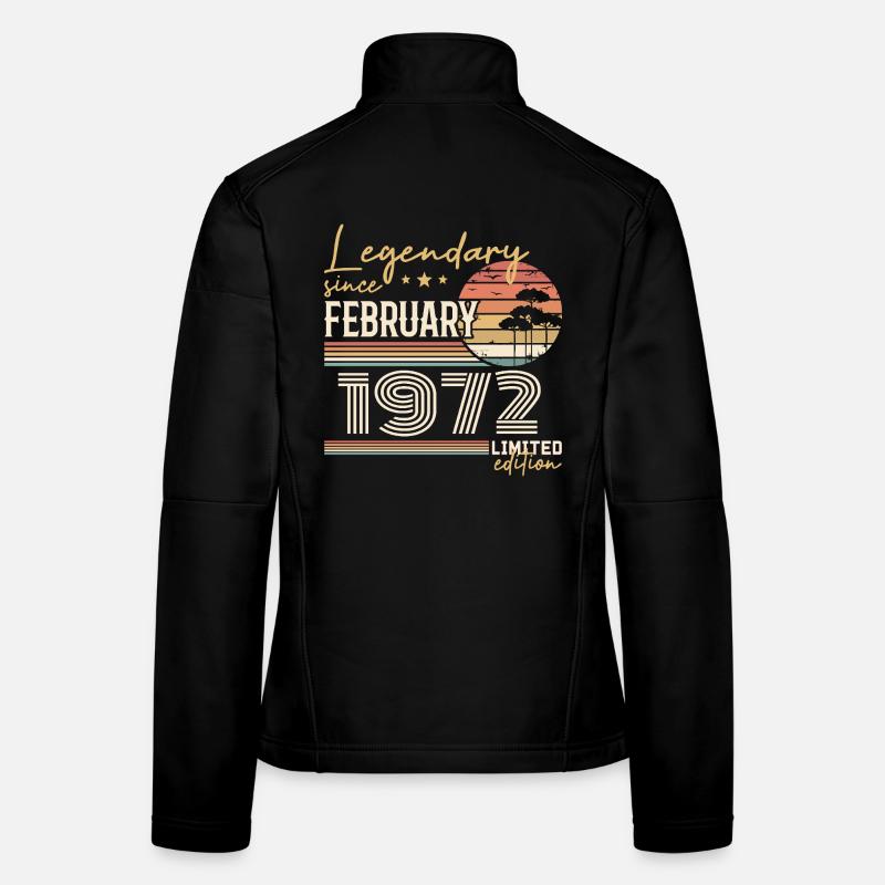 Février 1972 anniversaire 1972 légendes Février Veste en tissu softshell Femme