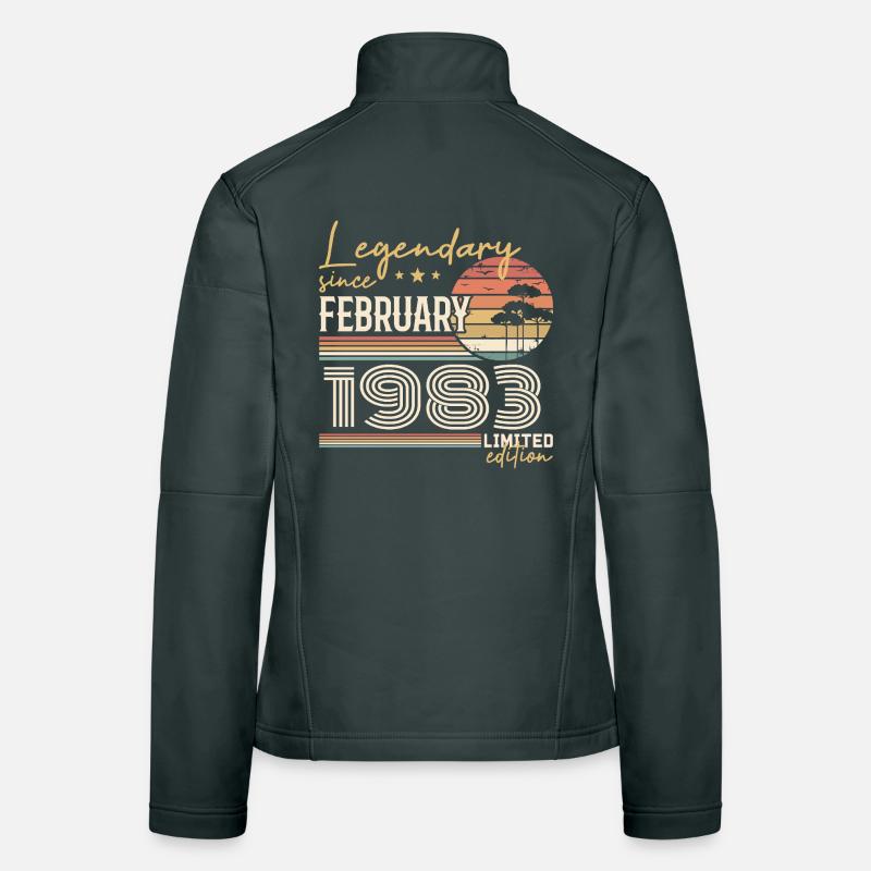 Février 1983 anniversaire 1983 légendes Février Veste en tissu softshell Femme