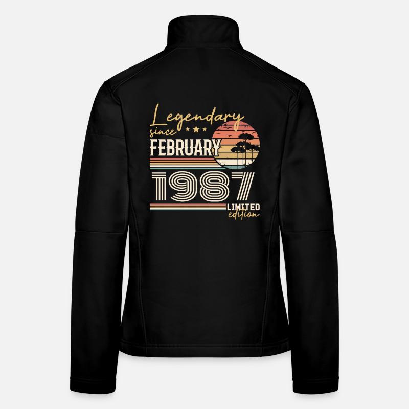 Février 1987 anniversaire 1987 légendes Février Veste en tissu softshell Femme