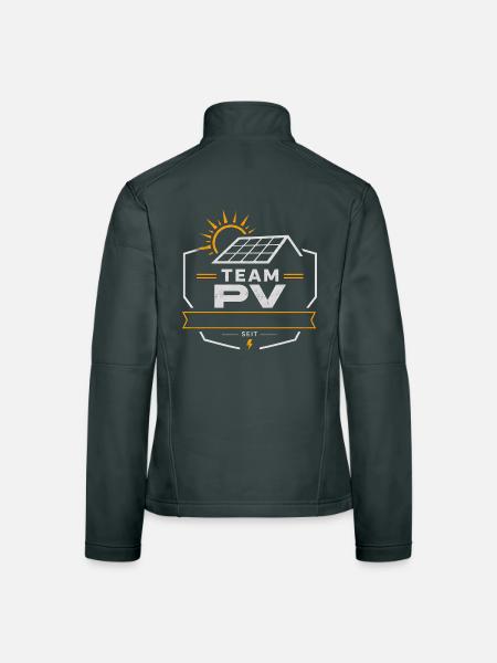 Team PV Solarenergie Emblem- Mach es zu Deinem - Frauen Softshelljacke - Schwarz - Hinten
