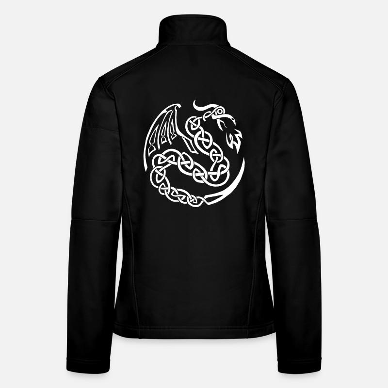 White celtic dragon Women's Softshell Jacket