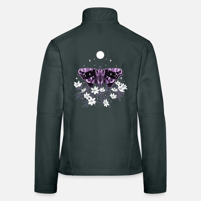 Moth Moth avec des anémones de brousse Veste en tissu softshell Femme