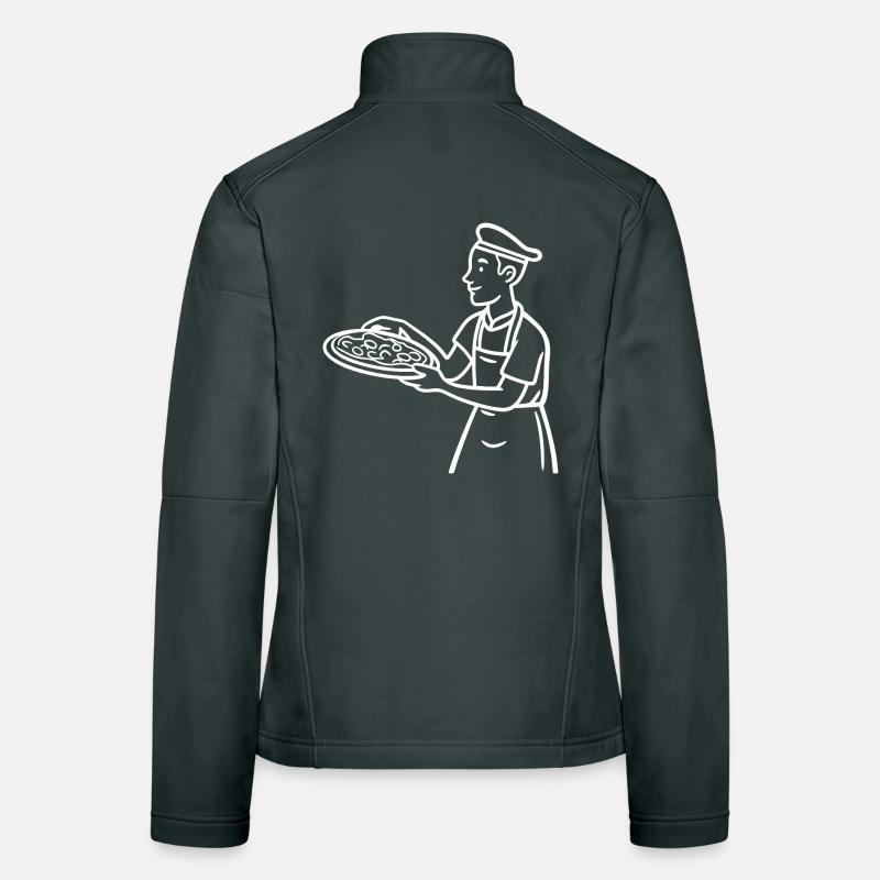Pizza Baker Drawing Women's Softshell Jacket