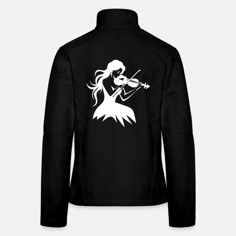 Dessin de fille de violon Veste en tissu softshell Femme