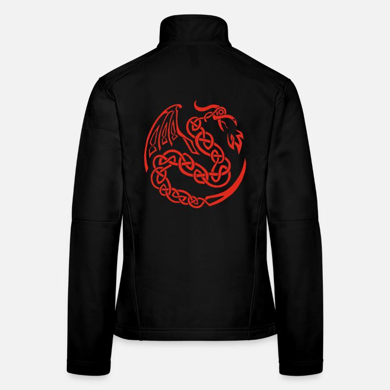 Dragon celte rouge Veste en tissu softshell Femme