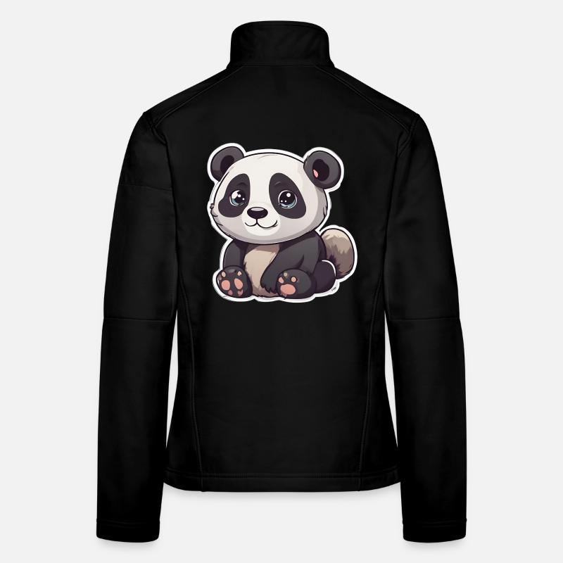 Panda mignon aux grands yeux Veste en tissu softshell Femme