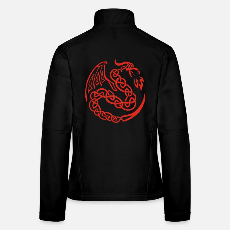 Dragon celte rouge Veste en tissu softshell Femme