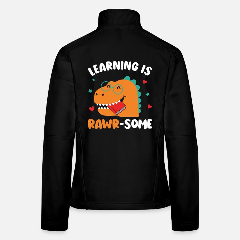 Dinosaur Kindergarten Elementary Kids Women's Softshell Jacket