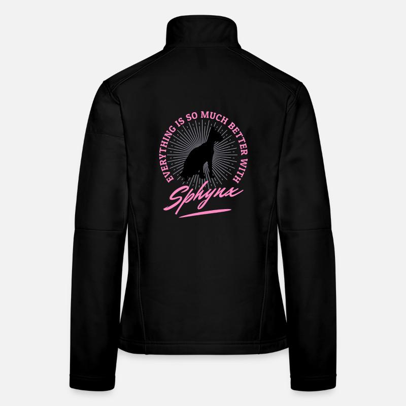 Black Sphynx chat Dictons Humour Citations Veste en tissu softshell Femme