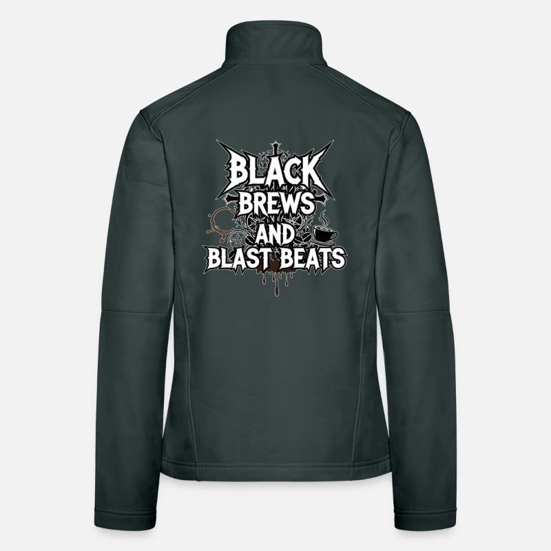 Black Brews and Blast Beats Women's Softshell Jacket