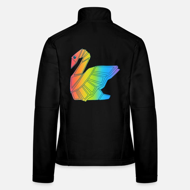 Regenbogen-Schwan Frauen Softshelljacke