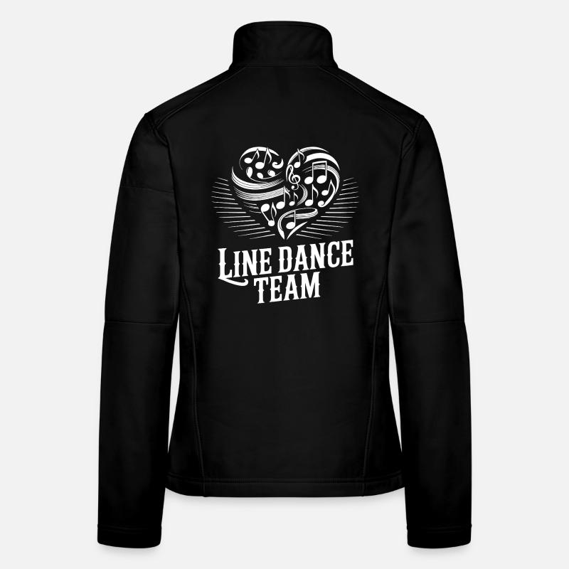 Herzform Line Dance Team Musiknoten Frauen Softshelljacke