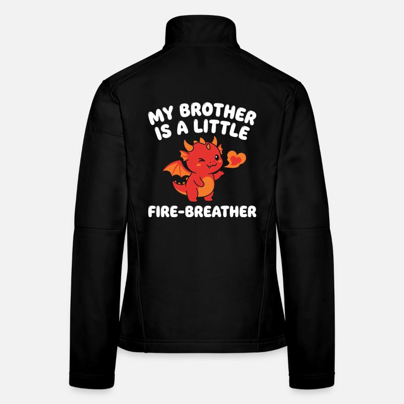 Sister Dragon Cute Sibling Women's Softshell Jacket