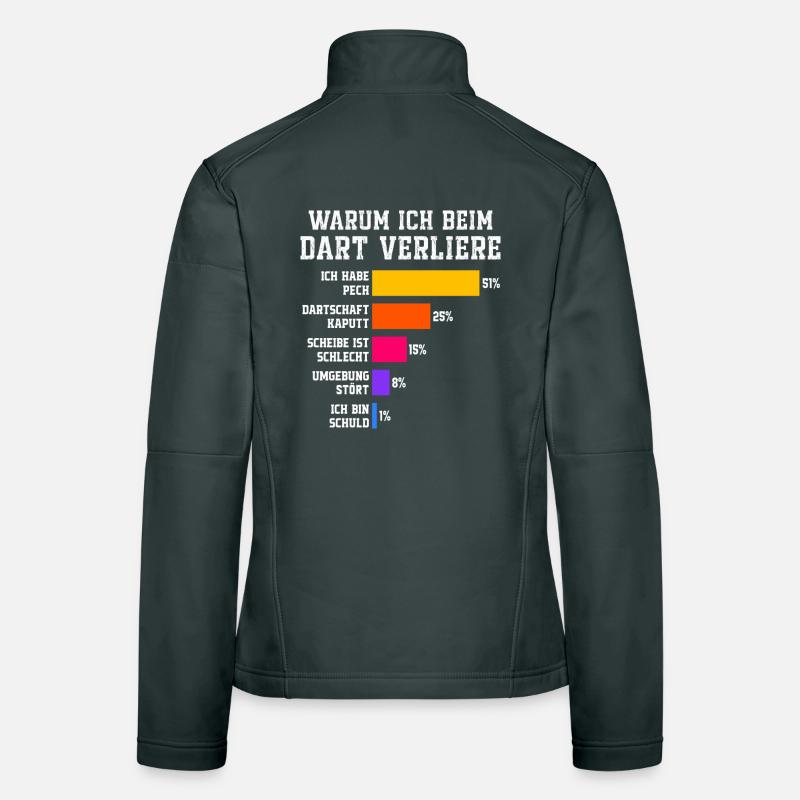 Pourquoi je perds aux fléchettes Aux fléchettes Veste en tissu softshell Femme