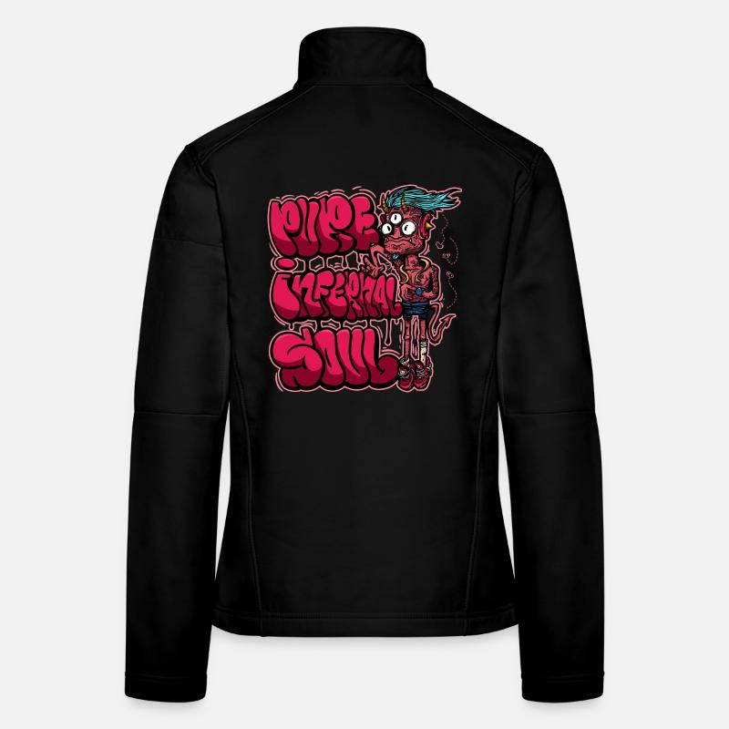 Neonpinkes Graffiti-Monster Frauen Softshelljacke