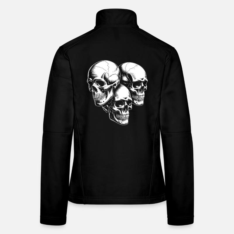 Dreifach Totenschädel Silhouette Frauen Softshelljacke