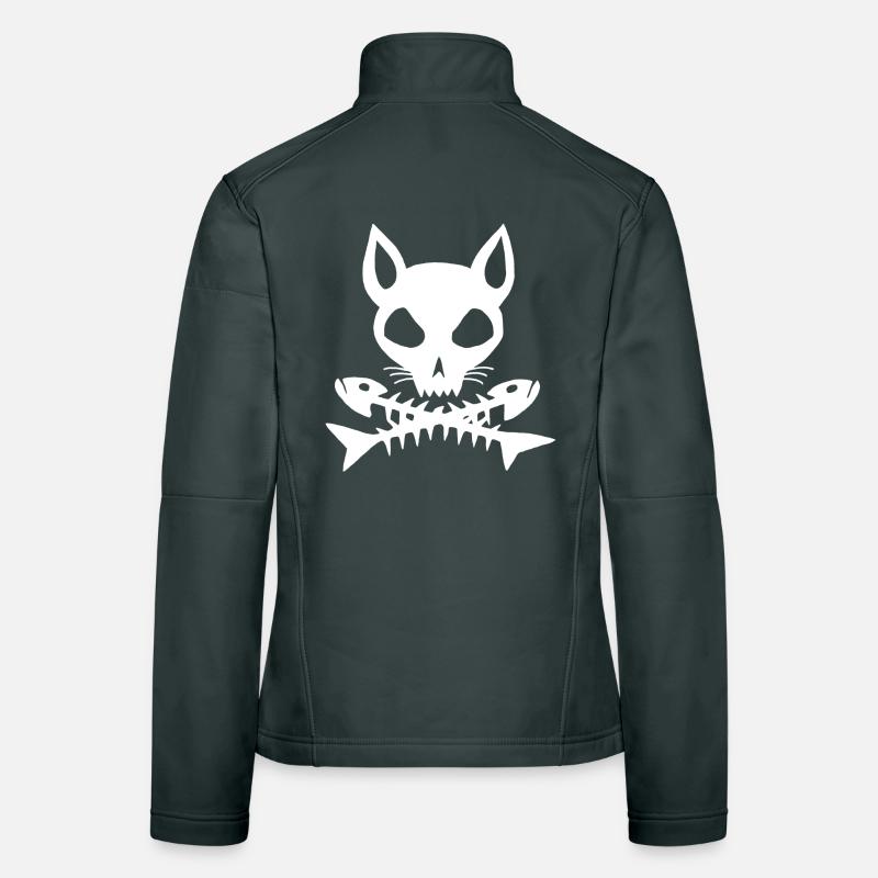 White cat skull Women's Softshell Jacket