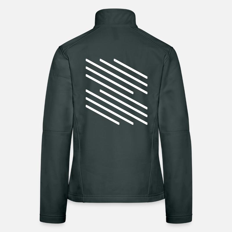 Minimalistisches Design mit diagonalem Linienmuster Frauen Softshelljacke