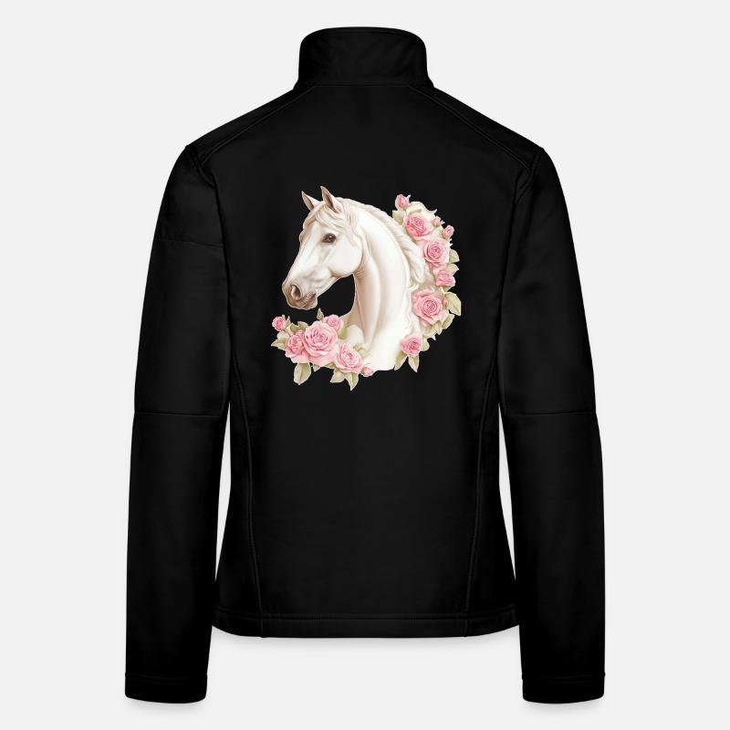 Roses vintage de chevaux Veste en tissu softshell Femme