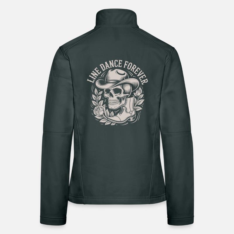 Schädel mit Cowboyhut Line Dance Forever Frauen Softshelljacke