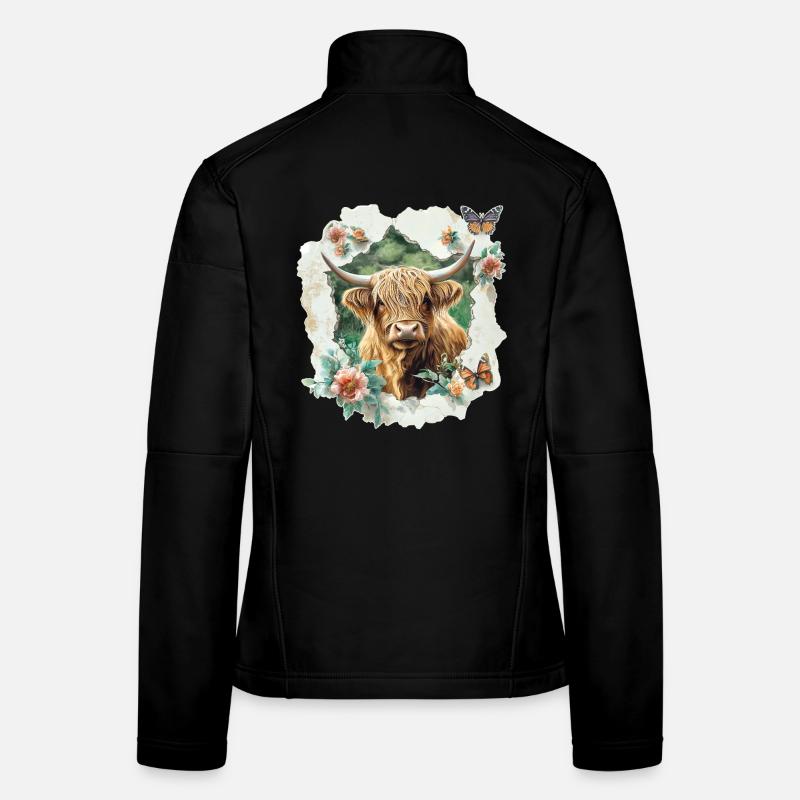 Highland cattle Women's Softshell Jacket