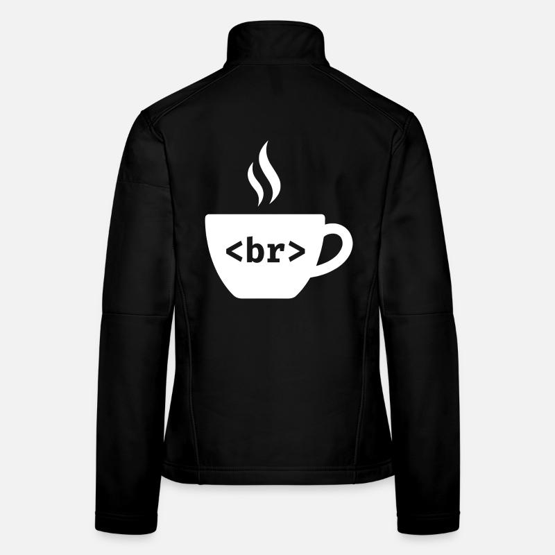 Coffee Break – Funny HTML Tag Design Women's Softshell Jacket