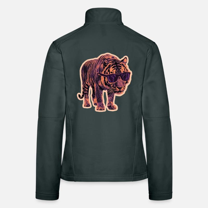 Tiger Sunglasses Risography Women's Softshell Jacket